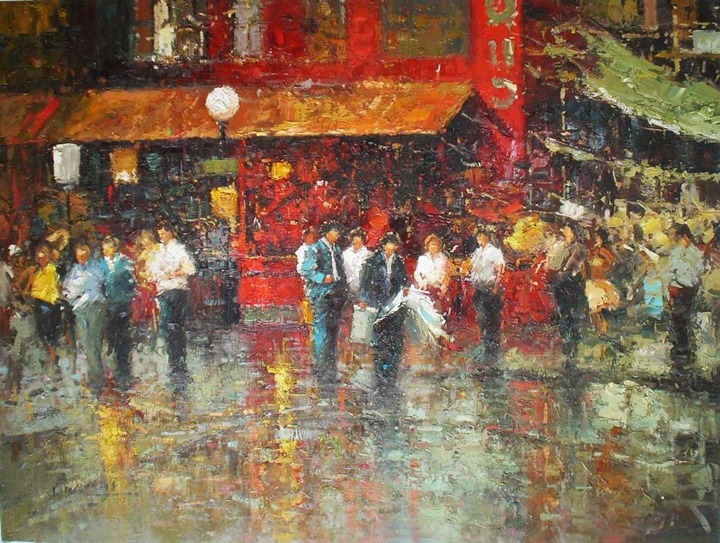 Beautiful Rainy View Oil Painting