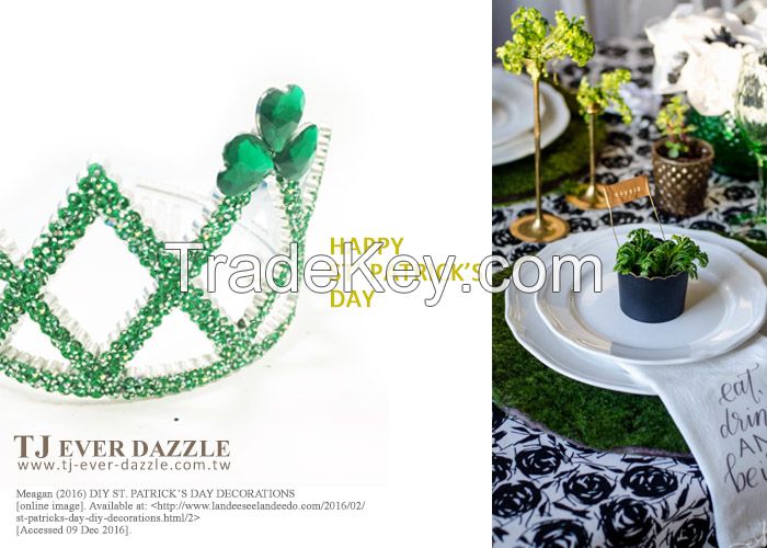 St' Patrick's Day Celebration Glittering Crown Tiara