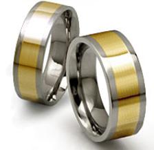 Titnium jewelry inlay gold rings