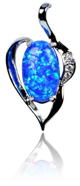 Sterling Silver Synthetic Opal Jewelry - Pendant