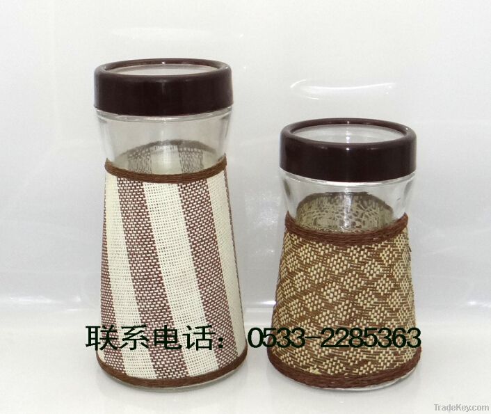2014 hot selling grass weaved jars