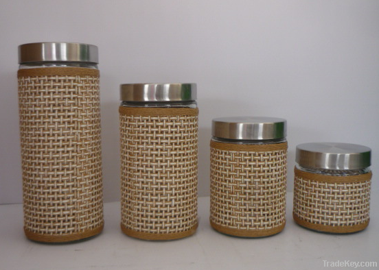 2014 hot selling grass weaved jars