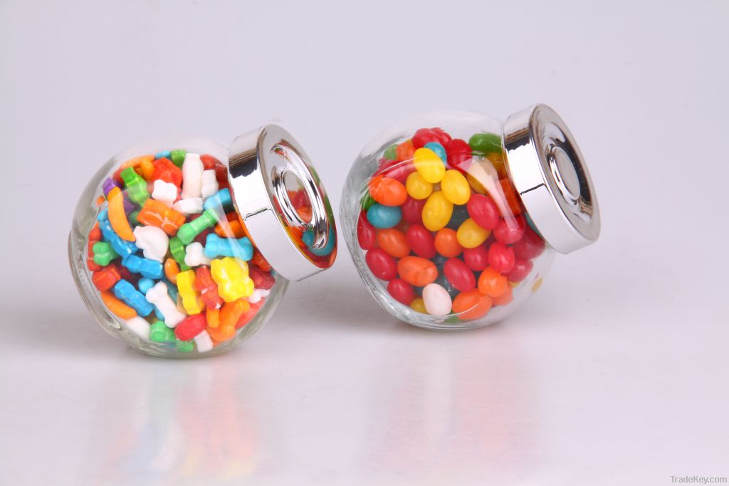 Glass candy jar