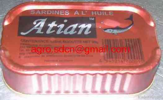 125gr flat tin canned sardine in oil