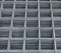 Welded wire mesh for concrete reinforcement,  ribbed and plain steel