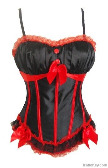 underwired corset, lace up at back