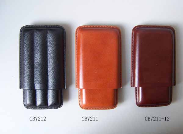 Leather Case For 3 Cigars & Cigar Accessories