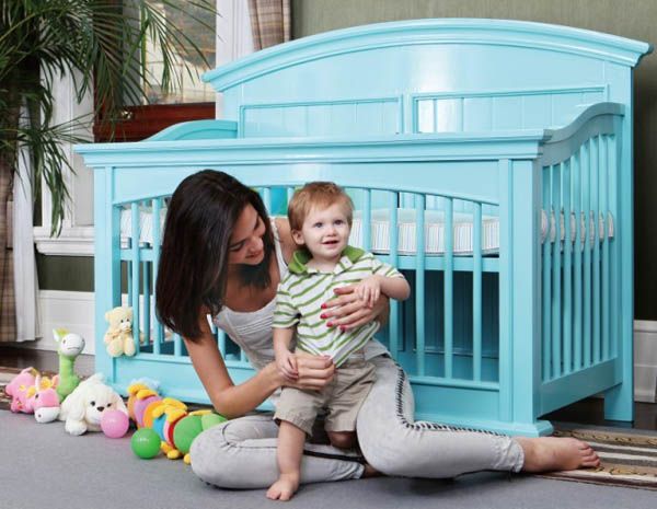 wooden baby crib