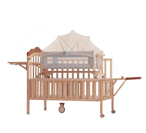 wooden baby crib