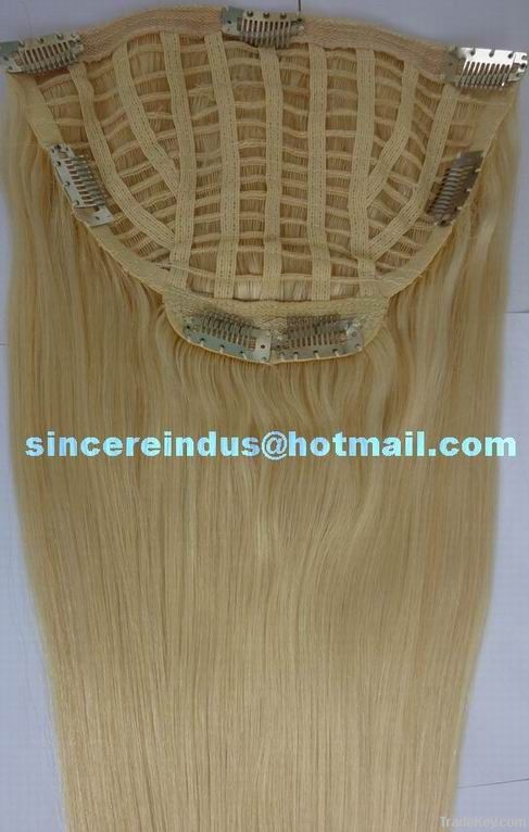 Sell 100% human hair half wig