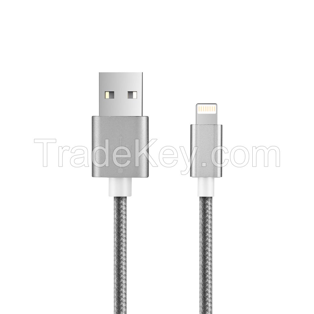 Iophi 3 Ft MFi Certified Lightning to USB Charge and Sync Nylon Braided Cable for Iphone 5/6/6S/7/7S/Ipad Mini/Air/Pro