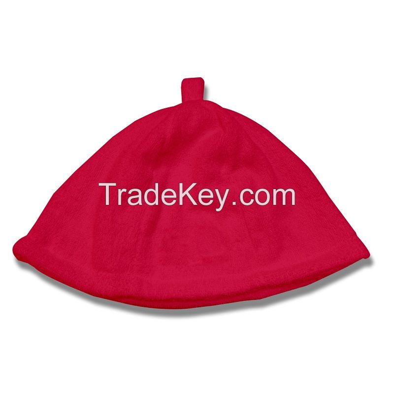 Wholesale Polyester Cotton Japan Sauna Hat Solid Color Washable Sauna Cap Banya Hat Bonnets