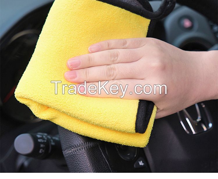 Single Yarn Quick Drying Double-sided Absorbent Thickened Car Wash Special Towels Coral Fleece Car Wiping Towels Wholesale