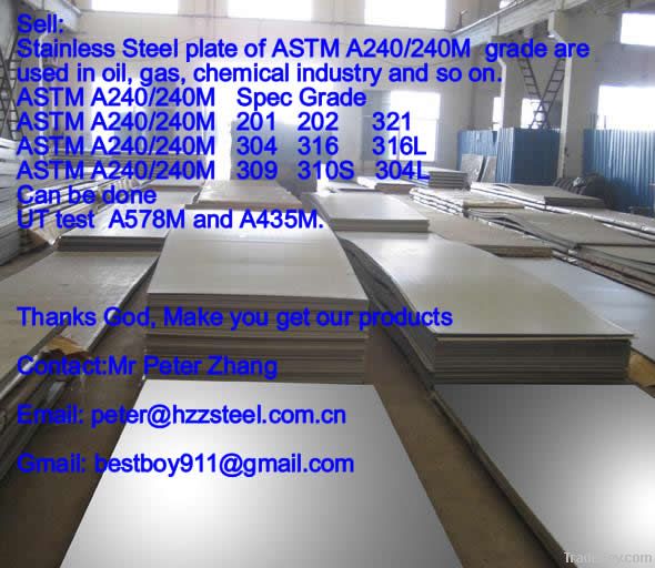 Sell:ASTM/ASME/Grade/201/202/304/316L/321/309/310S/stainless steel pl