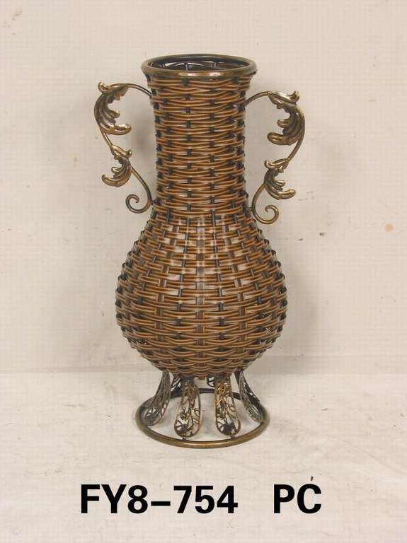 Rattan & Wicker & Iron vase