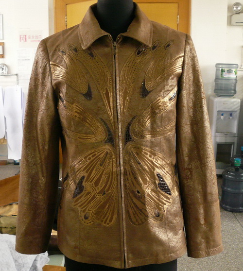 leather jacket, garments
