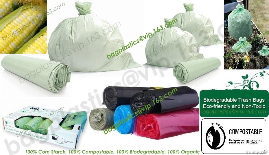 Biodegradable, Corn starch, Compostable, Refuse sacks, Bin liners