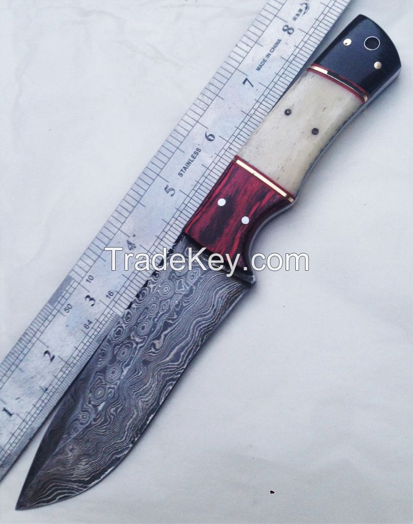 Handmade Damascus Hunting Knife 