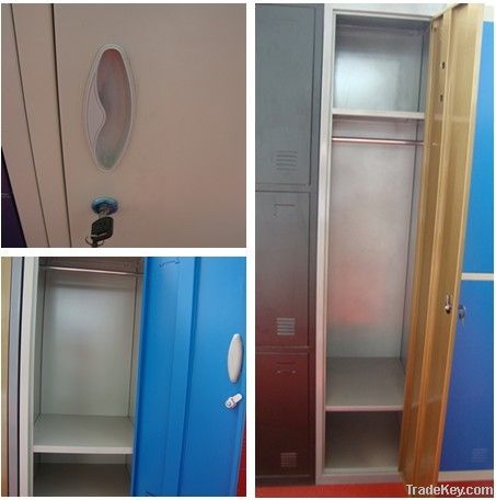 Environmental steel KD wardrobe single door metal locker for GYM changing room