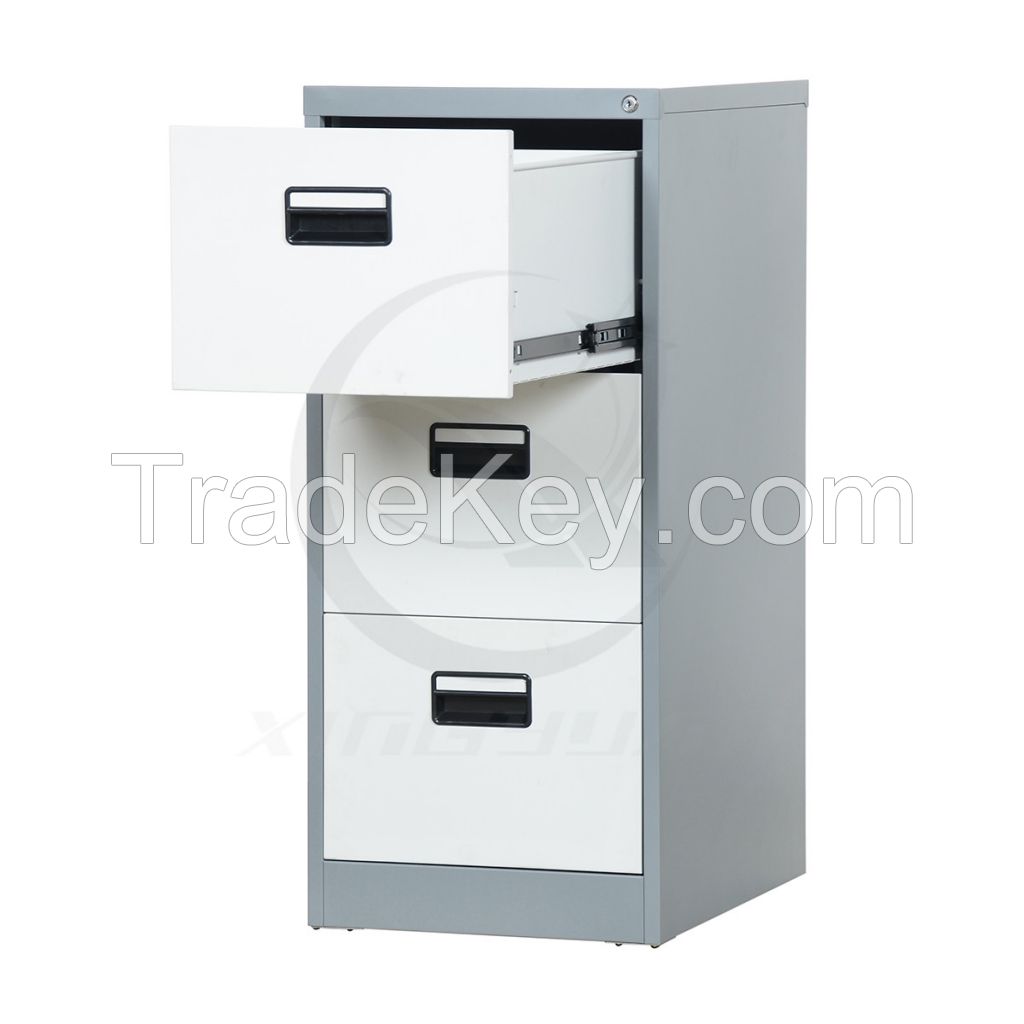 Factory sale office furniture metal vertical 3 drawer filing cabinet with file hanging bar