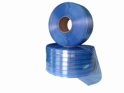 Blue Tinted PVC Strip Curtain (Ribbed Type)