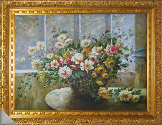 Oil painting with frame