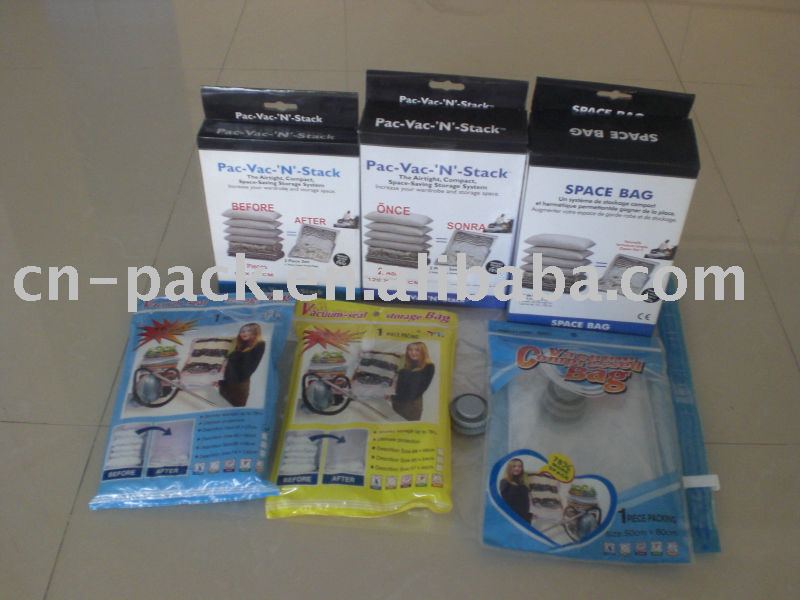 Space bag, Vacuum compressed bag, Vacuum storage bag