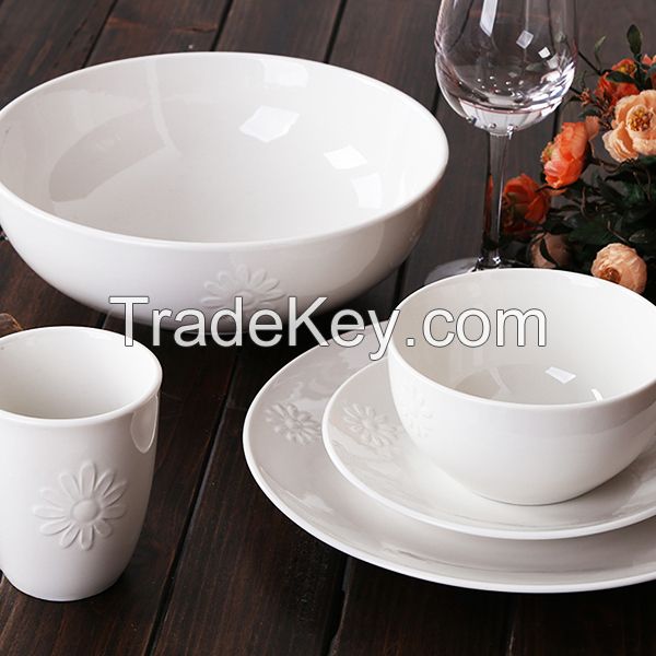 ceramic emboss porcelain dinner set from Changsha Happy Go