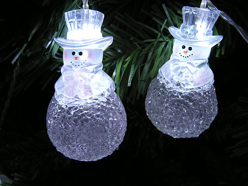 LED String Light with Acrylic Snowman with spun ball decoration