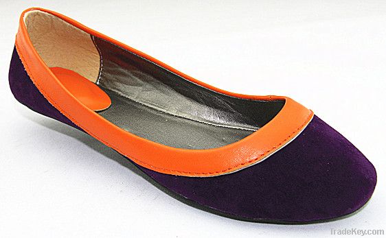 cheap fair ladies leather PU flat shoes