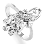 14K White Gold Genuine Diamond Ring