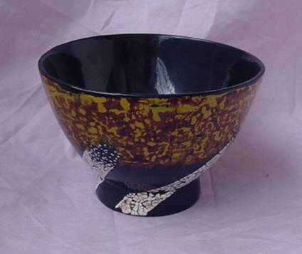 Decorative Lacquered Wooden Bowl