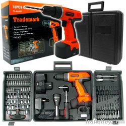 78 Pc 18 Volt Cordless Drill Set many extra