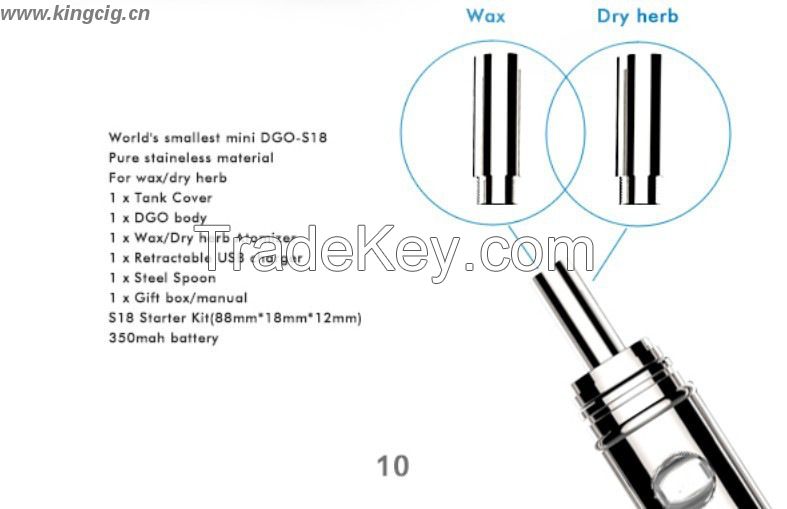 2014 hotsale mini DGO E-lip e cigarette dry herb vaporzier wax vaporizer electronic cigarette factory price