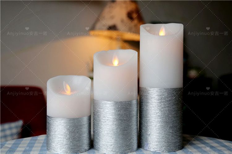Battery Operated Dancing flame Wax LED Candle, LED Candle with Timer