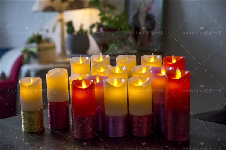 rechargeable dancing flame led candle, set with remote control