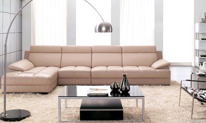 L-shaped corner combination of the first layer of leather sofa