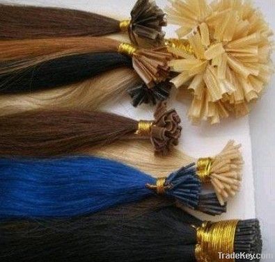 Keratin Indian remy hair pieces extensions