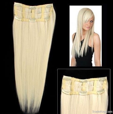 remy hair human hair pieces clip on hair extensions