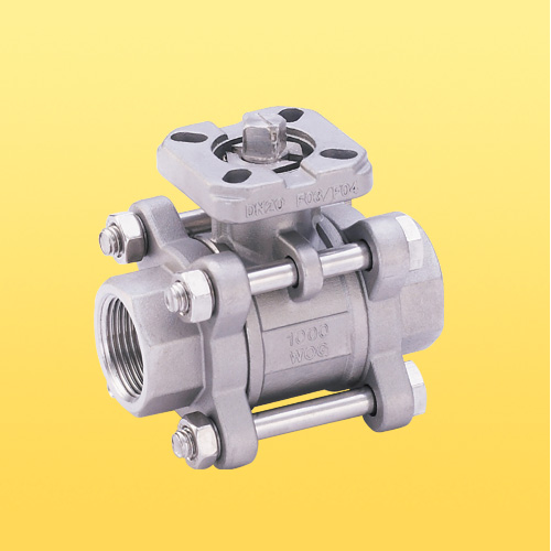 3pc  threaded ball valve with direct mounting pad