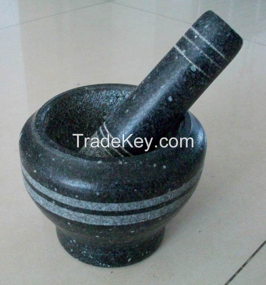 natural black granite mortar & pestle