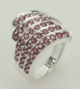 925 Sterling Ring Studded with Genuine Semi-Precious Gemstones