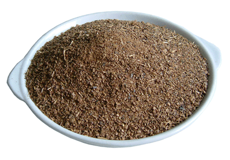 tea seed meal with grass