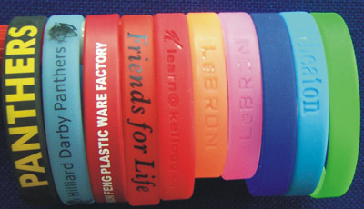Silicone Bracelets Available in Various Colors and Designs, Ideal for