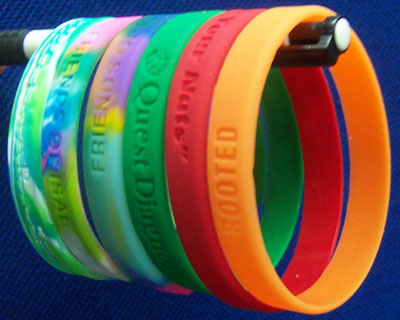 Silicone Bracelets Available in Various Colors and Designs, Ideal for