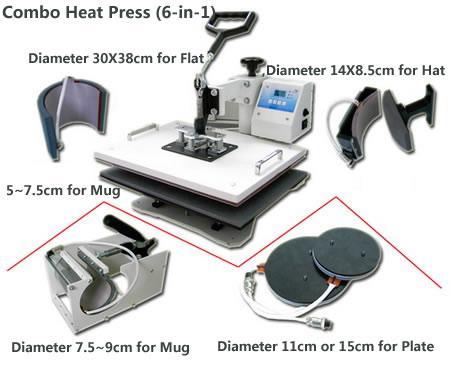 combo heat press machine(printing for different materials)
