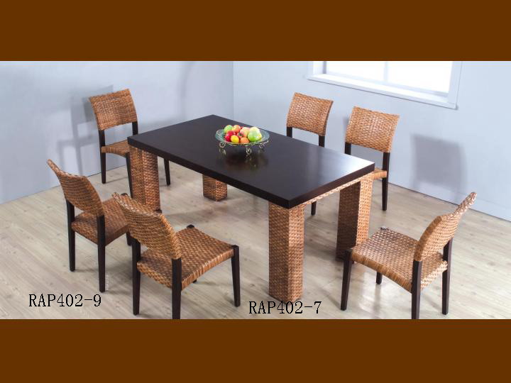 rattan dinning table and chair