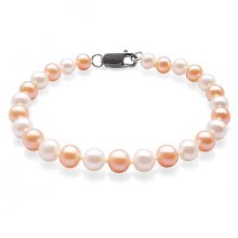 6-7mm AA Single Row Round Pearl Bracelet, Sterling Silver or 14k Gold