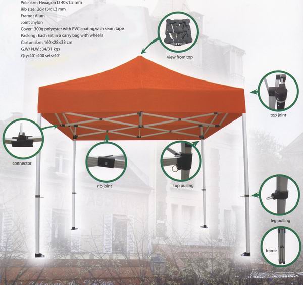 Alum 40mm Poles 3x3m Gazebo Introduction