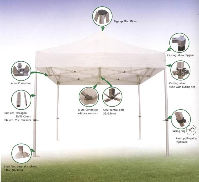 Alum 50mm Poles 3x3m Gazebo Introduction